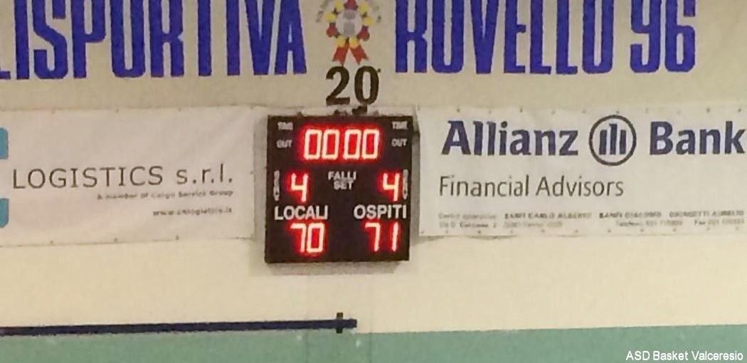 10° GIORNATA GOLD: ROVELLO VS U18 = 70-71 (DTS)